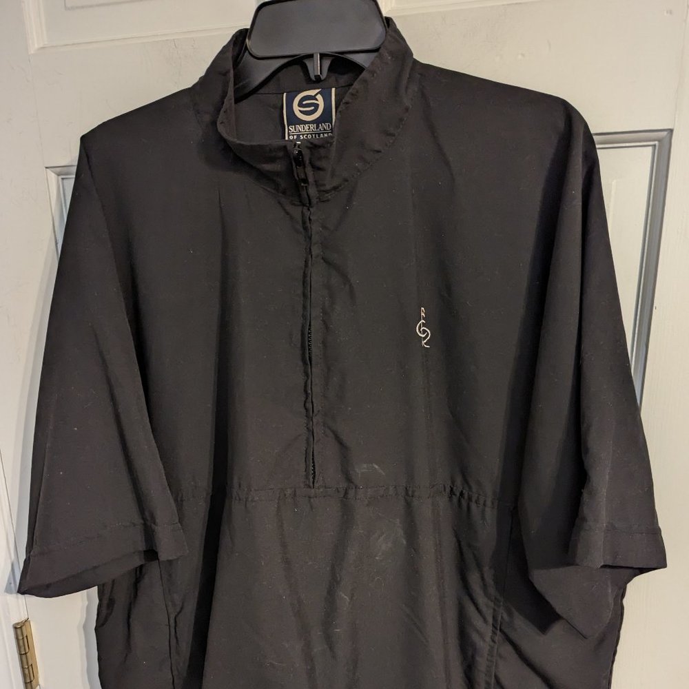 Sunderland of Scotland Black Windbreaker Jacket 1/2 Zip Golf Pullover Mens sz L